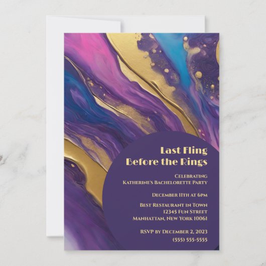 バチェロレッテの最後のリングや輪- 招待状 (正面)
