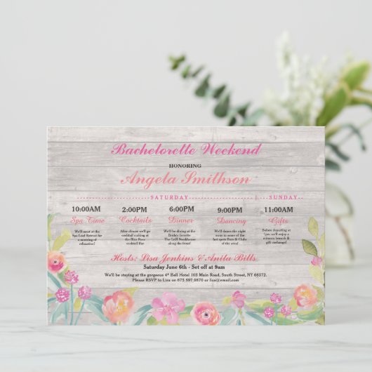 バチェロレッテの素朴なブライダルシャワーの旅程の珊瑚 プログラム (スタンド正面)