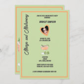 バチェロレッテの縁と結婚パーティーの写真 招待状 (正面/裏面)