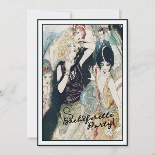 バチェロレッテの花嫁の身体傷害のヴィンテージのアールデコ 招待状 (正面)