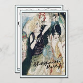 バチェロレッテの花嫁の身体傷害のヴィンテージのアールデコ 招待状 (正面/裏面)