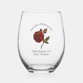 バチェロレッテの誕生月のお花 6月 ローズ ステムなしワイングラス (裏面)