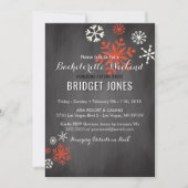 バチェロレッテの週末の旅程の冬の黒板 招待状 (正面)