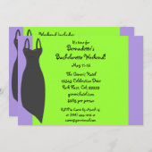 バチェロレッテの週末の黒の服のカスタムの招待 招待状 (正面/裏面)