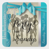 バチェロレッテまたはバースデーパーティーディバガールズ – 青 スクエアシール (正面)