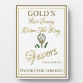 バチェロレッテまたはブライダルシャワーは金ゴールドと白を優先 フォトプラーク (正面)