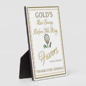 バチェロレッテまたはブライダルシャワーは金ゴールドと白を優先 フォトプラーク (側面)
