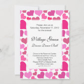 バチェロレッテまたは花嫁のためのかわいらしいピンクのハート 招待状 (裏面)