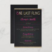 バチェロレッテまたはHensパーティー詳細 エンクロージャーカード (正面/裏面)