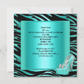 バチェロレッテアクアティール（緑がかった色）ブルーターコイズゼブラ 招待状 (裏面)