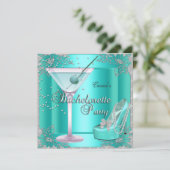 バチェロレッテアクアティール(緑がかった色)ブルーターコイズ靴 招待状 (スタンド正面)