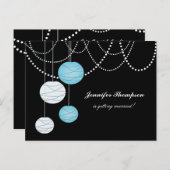 バチェロレッテアクアブルーランタン招待状カード インビテーションポストカード (正面/裏面)