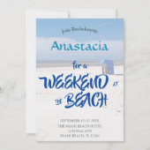 バチェロレッテウィークエンドのビーチパーソナライズされた請求書 招待状 (正面)