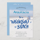 バチェロレッテウィークエンドのビーチパーソナライズされた請求書 招待状 (正面/裏面)