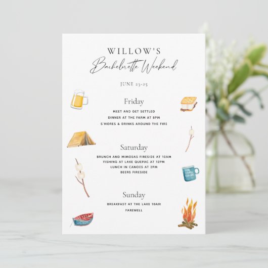 バチェロレッテウィークエンドの旅程 招待状 (スタンド正面)