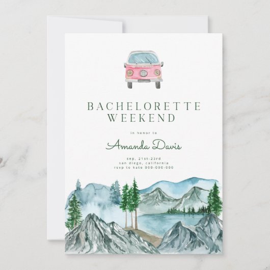 バチェロレッテウィークエンドインウッズキャビンレイクキャンピング 招待状 (正面)