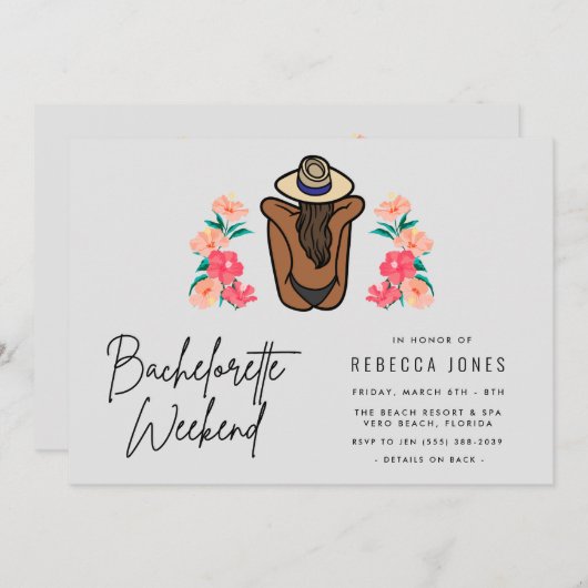 バチェロレッテウィークエンドガールズトリップ 招待状 (正面/裏面)
