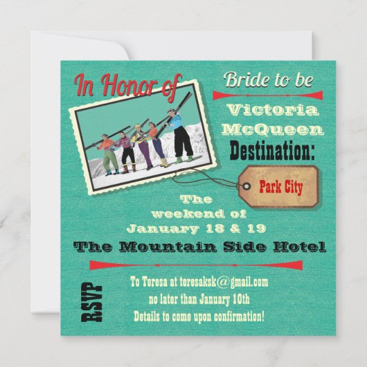 バチェロレッテウィークエンドゲートウェイパーティの招待状 招待状 (裏面)