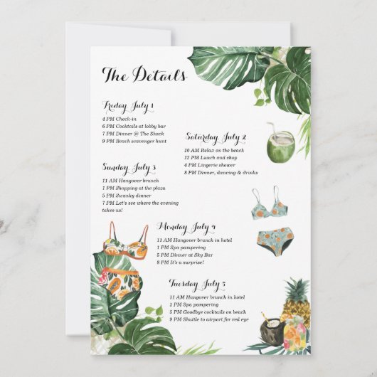 バチェロレッテウィークエンドゲートウェイ招待状 招待状 (裏面)