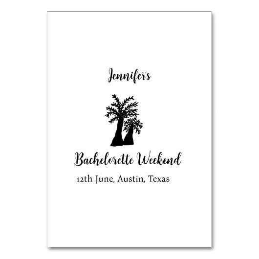 バチェロレッテウィークエンドココナッツツリーのクラブネーム テーブルナンバー (正面)