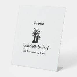 バチェロレッテウィークエンドココナッツツリーのクラブネーム 台座サイン