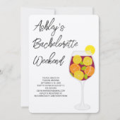 バチェロレッテウィークエンドサングリアカクテルグラス 招待状 (正面)