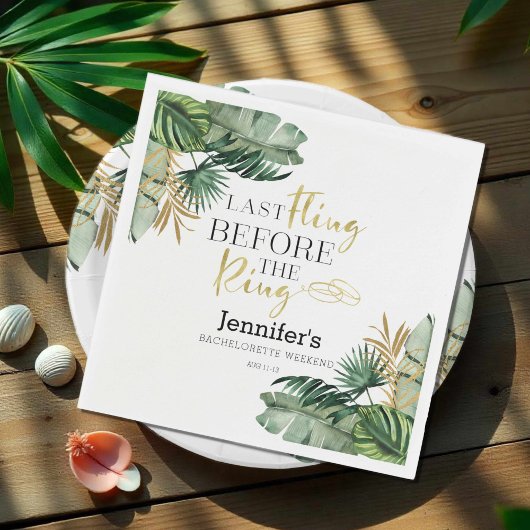 バチェロレッテウィークエンドナプキンス |熱帯リングや輪 スタンダードカクテルナプキン