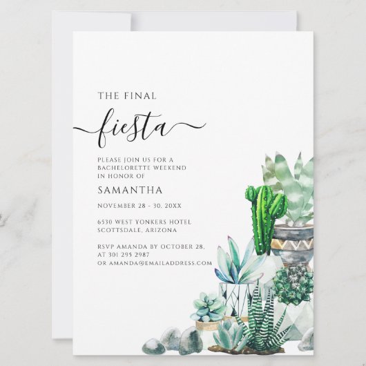 バチェロレッテウィークエンドパーティーと旅程カクティー (正面)