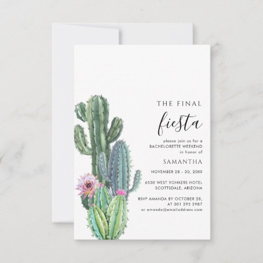 バチェロレッテウィークエンドパーティーと旅程 招待状 (正面)