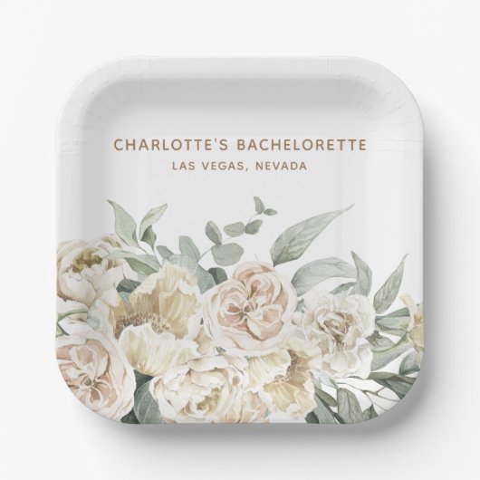 バチェロレッテウィークエンドパーティーの好意パーソナライズされた贈り物 ペーパープレート (正面)