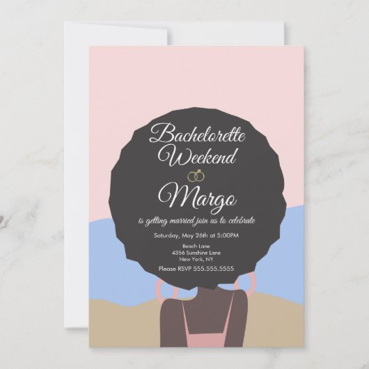 バチェロレッテウィークエンドビーチブライダルシャワー 招待状 (正面)
