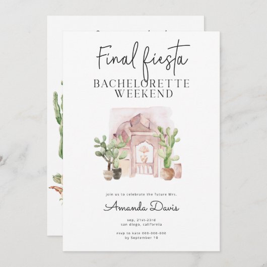 バチェロレッテウィークエンドファイナルフィエスタデザートウエスタン  招待状 (正面/裏面)
