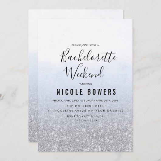 バチェロレッテウィークエンドライトブルー招待状 招待状 (正面/裏面)