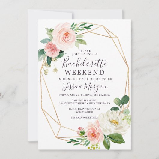 バチェロレッテウィークエンド招待状旅程エアリー赤面 招待状 (正面)