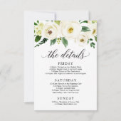 バチェロレッテウィークエンド旅程ホワイトローズ 招待状 (裏面)