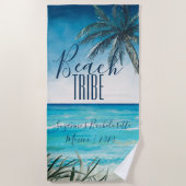 バチェロレッテウォーターカラービーチトライムシーズケープ ビーチタオル (正面)