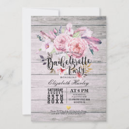 バチェロレッテウォーターカラーボホフローラフェザー 招待状