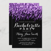 バチェロレッテエレガントの流れ星紫 招待状 (正面/裏面)