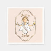 バチェロレッテカクテルブライダルウェディングシャワー紙 スタンダードカクテルナプキン (正面)