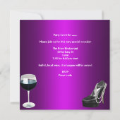 バチェロレッテカクテルマゼンタブラックコルセット 招待状 (裏面)