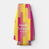バチェロレッテカスタムピンクと黄色のパターン ボトルクーラー (正面)
