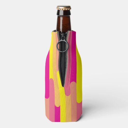 バチェロレッテカスタムピンクと黄色のパターン ボトルクーラー (ボトル裏面)