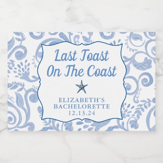 バチェロレッテカスタムミニで最後のトースト スパークリングワインラベル (シングルラベル)