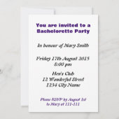 バチェロレッテカスタム招待状 招待状 (裏面)