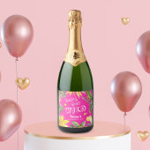 バチェロレッテガーリーピンク熱帯ビーチおもしろい スパークリングワインラベル