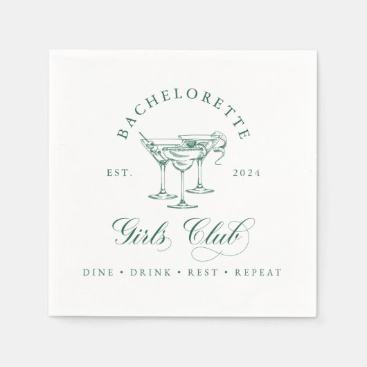 バチェロレッテガールズクラブパーティーナプキン スタンダードカクテルナプキン (正面)