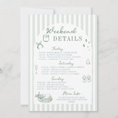 バチェロレッテガールズゴングマイルドストライプなガールズアーチセージ 招待状 (裏面)