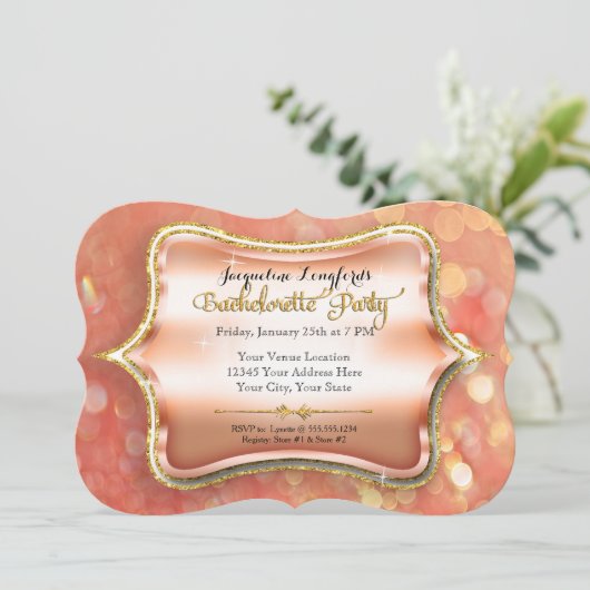 バチェロレッテガールズナイトアウトパーティーマルチニガラス 招待状 (スタンド正面)