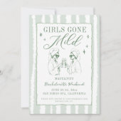 バチェロレッテガールズマイルドハンドドローストライプド 招待状 (正面)