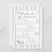 バチェロレッテガールズマイルドハンドドローストライプド 招待状 (裏面)